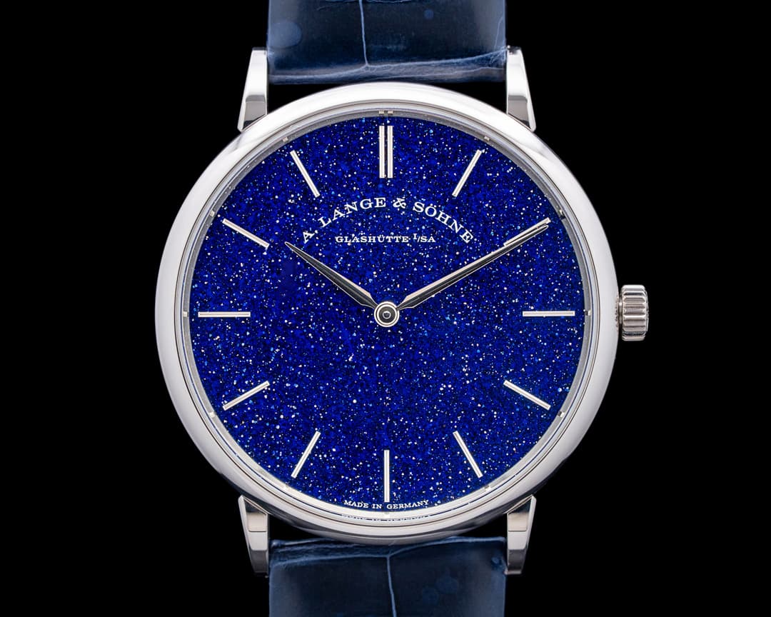 A. Lange & Söhne 205.086 Saxonia Thin Aventurine 18K White Gold Blue Dial