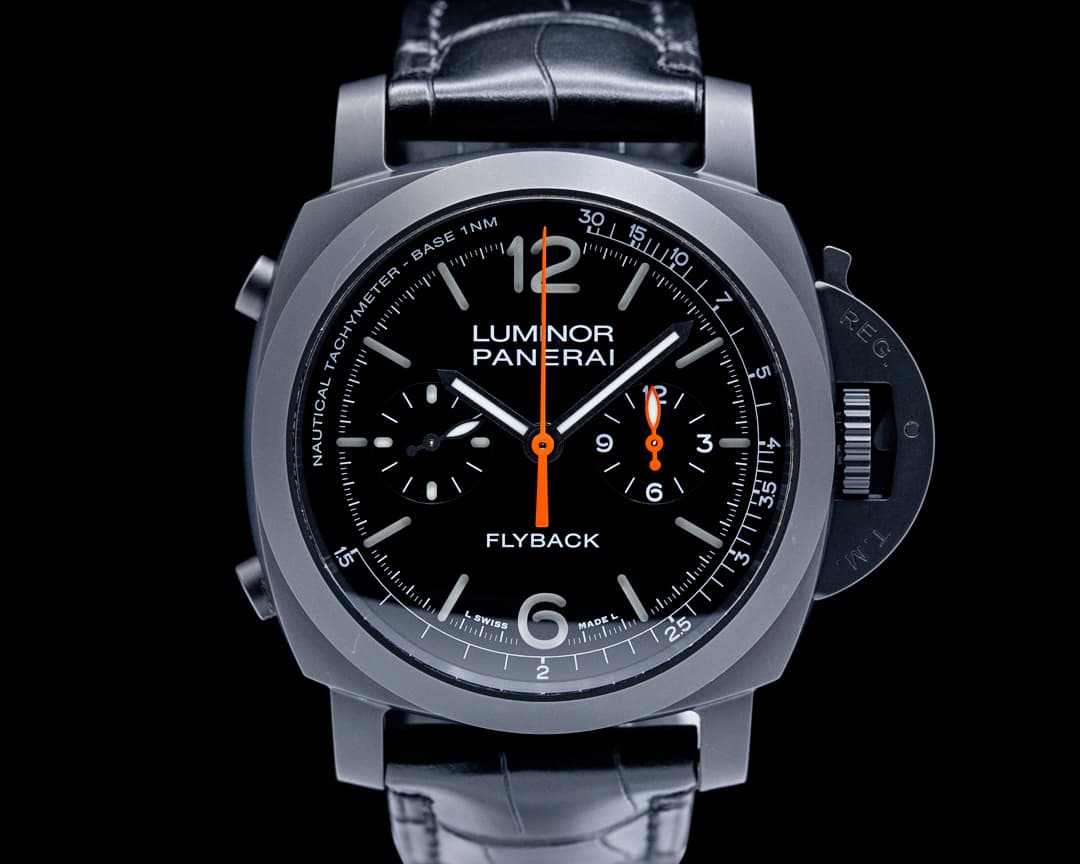 Image of Panerai PAM01298 Luminor Chrono Flyback Ceramica Black Dial LIMITED