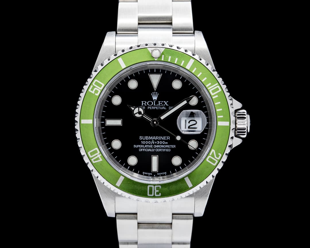 Rolex 16610LV Kermit Submariner Date SS Black Dial Circa. 2003
