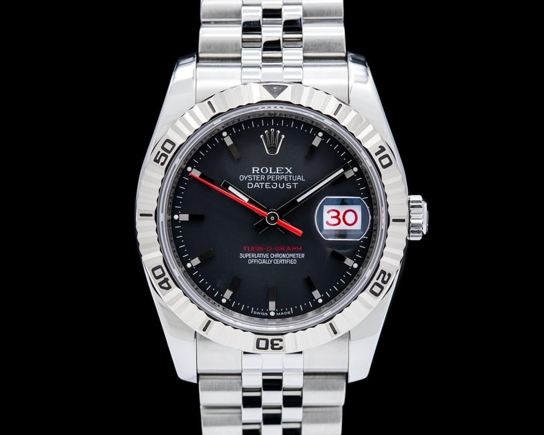 Rolex 116264 Datejust Turn-O-Graph "Thunderbird" SS Black Dial Circa. 2007