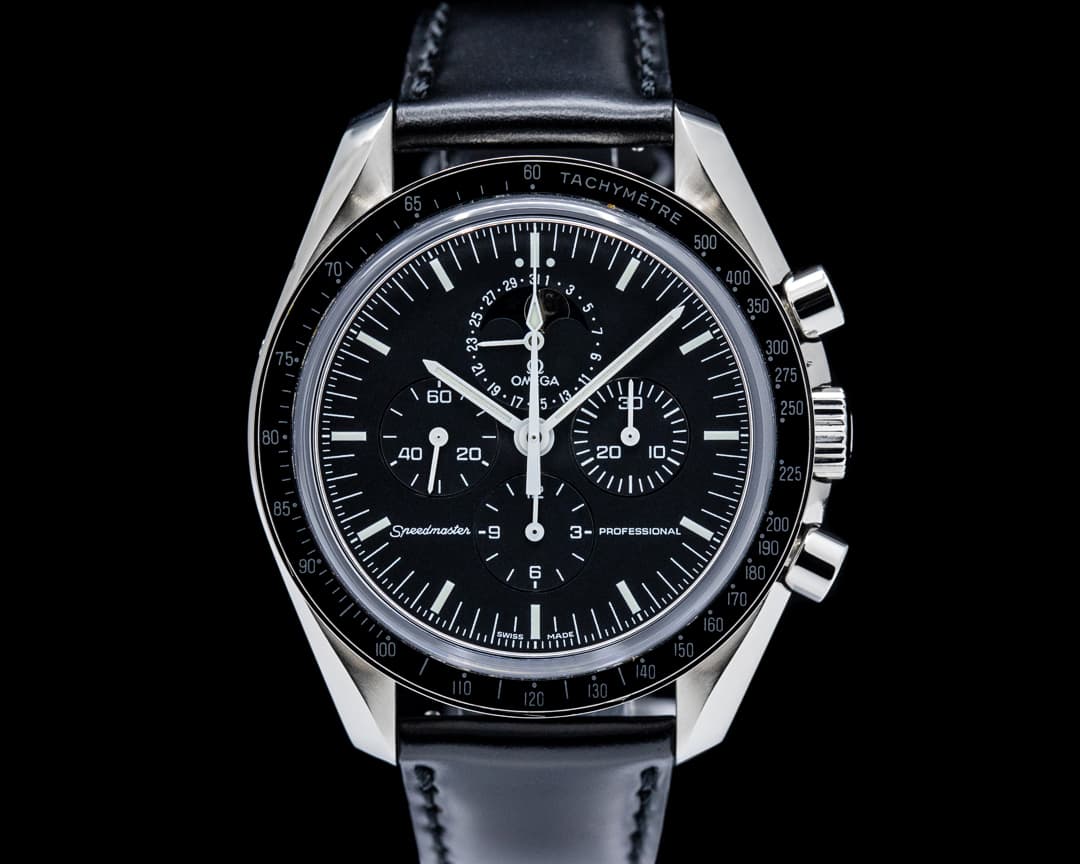Omega 3876.50.31 Speedmaster Professional Moonphase SS Black Dial