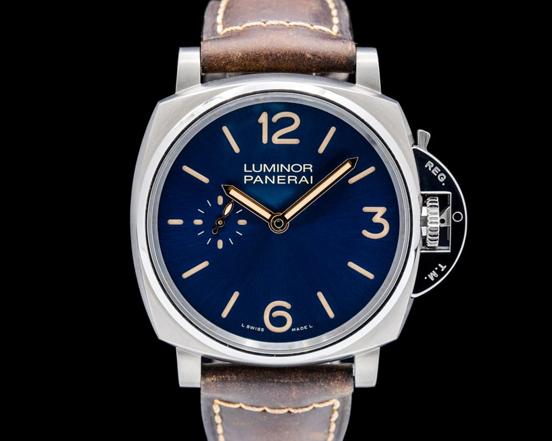 Image of Panerai PAM00728 Luminor Due 3 Days Titanium Blue Dial