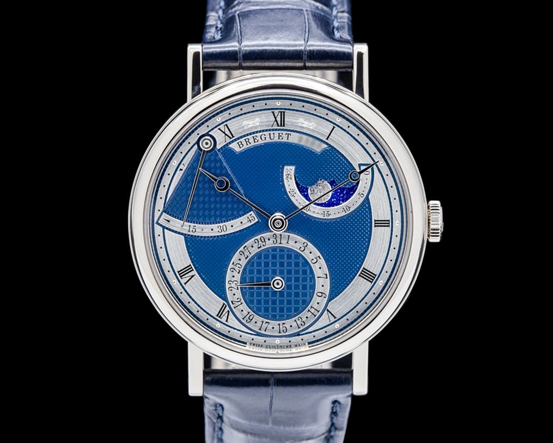 Breguet 7137BB Classique Phase de Lune 18K White Gold Blue Dial