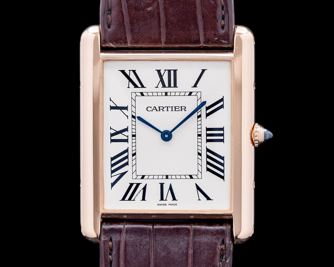 Cartier Tank Louis Cartier XL 18K Rose Gold Silver Dial