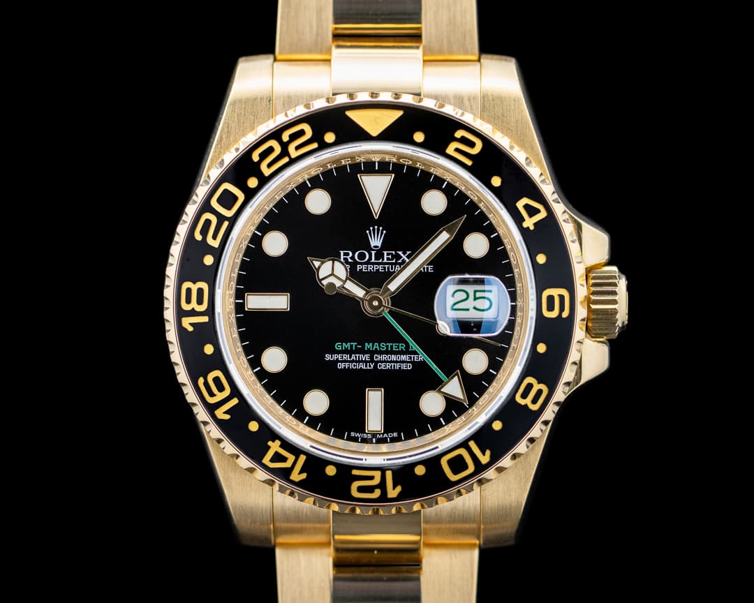Image of Rolex 116718LN GMT-Master II 18K Yellow Gold Black Dial