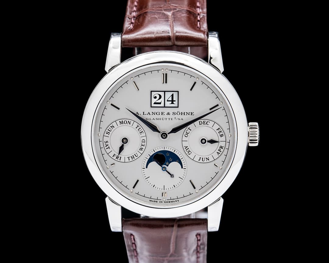 A. Lange & Söhne 330.025 Saxonia Annual Calendar Platinum Silver Dial