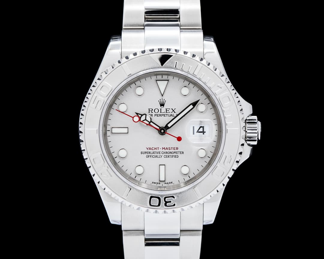 Rolex 16622 Yacht-Master 40MM Platinum Bezel SS Gray Dial