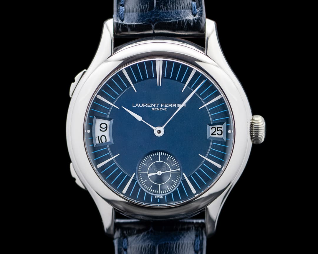 Laurent Ferrier Galet Traveller Micro-Rotor 18K White Gold Blue Dial