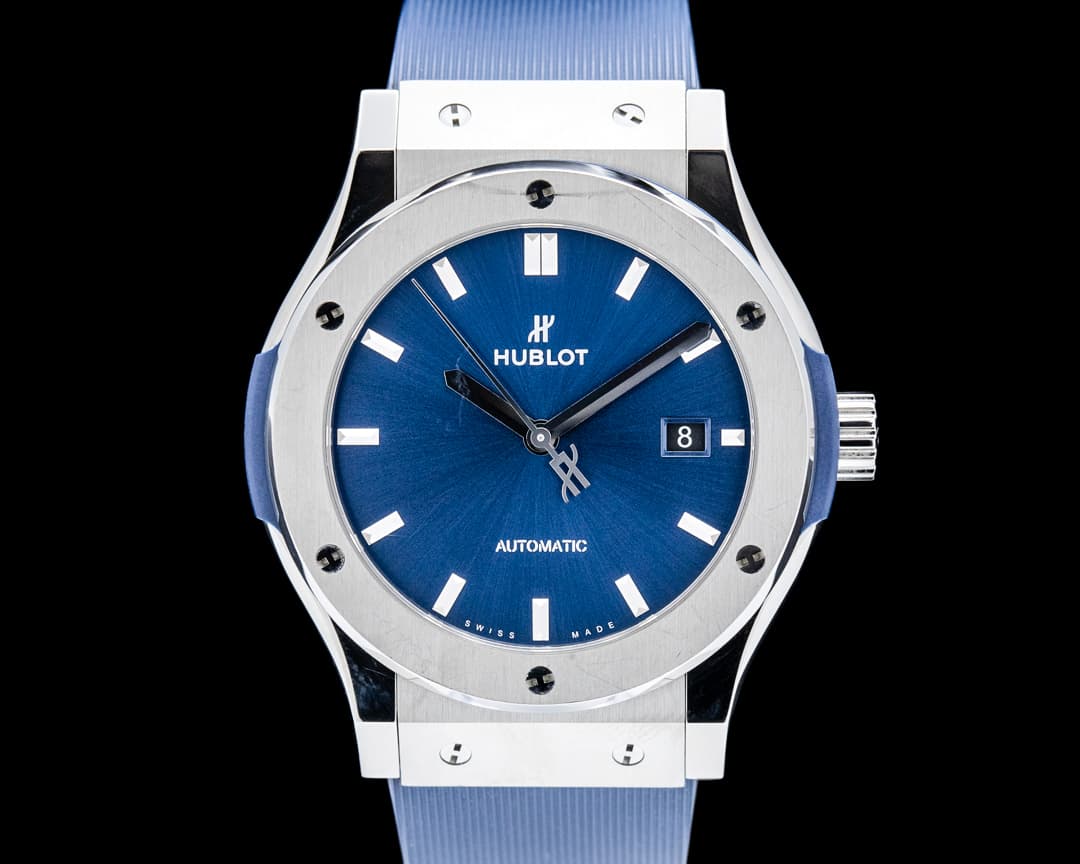 Image of Hublot Classic Fusion 38mm Titanium Blue Dial