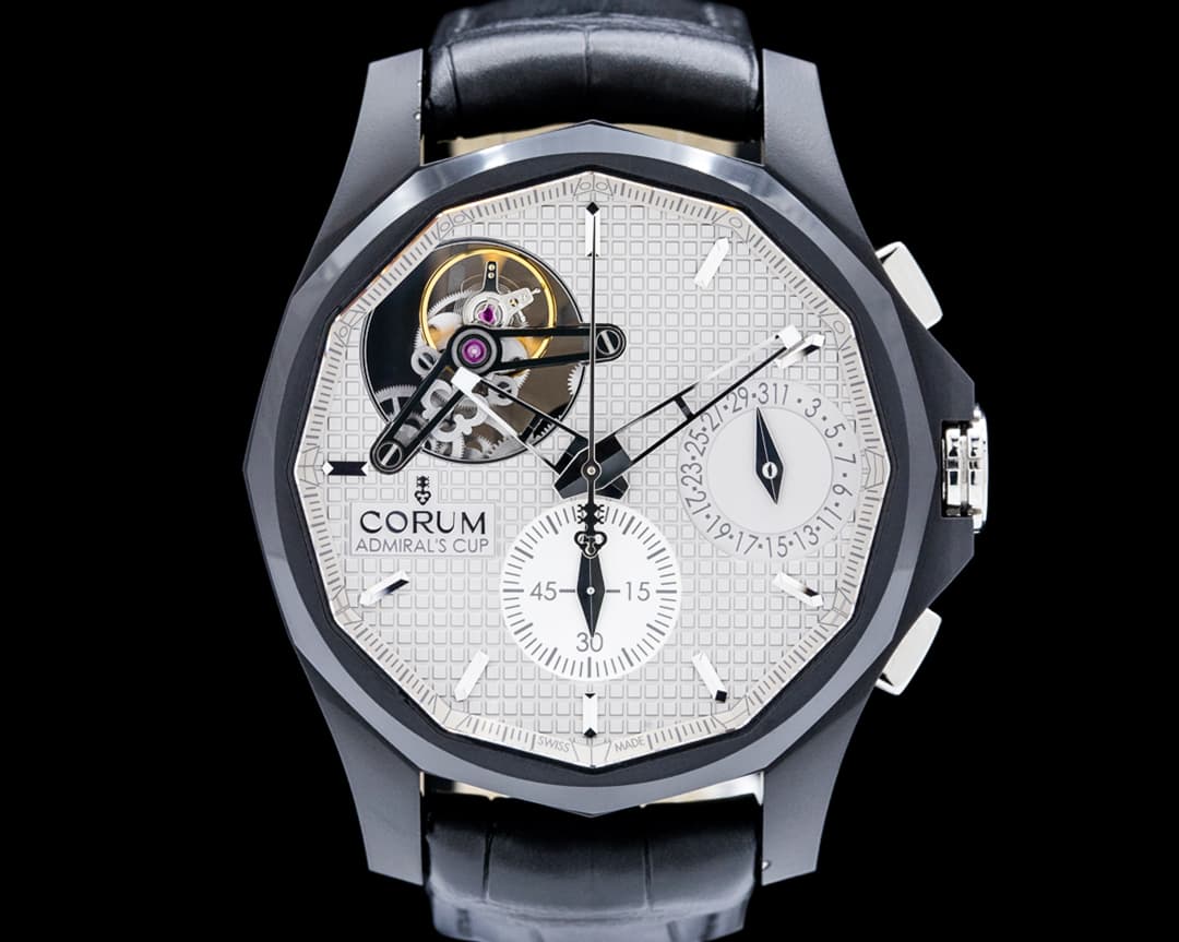 Corum Admiral's Cup Seafender 47 Tourbillon Chronograph Aluminum Gray Dial