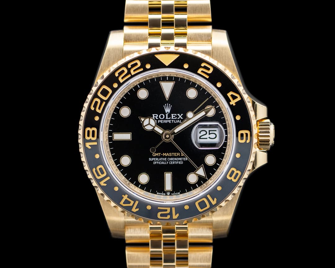 Image of Rolex 126718GRNR GMT-Master II 18K Yellow Gold Black Dial 2025