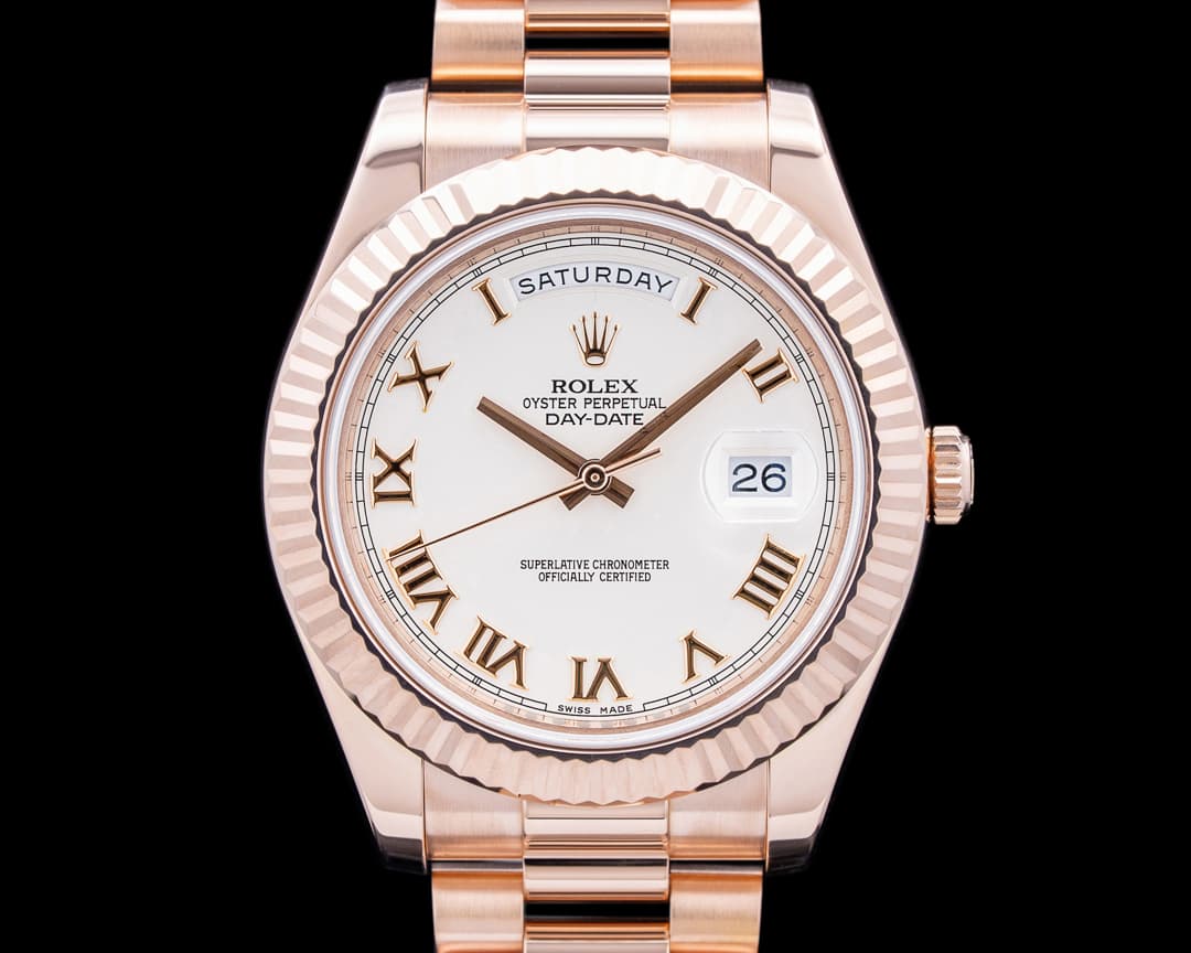 Image of Rolex 218235 Day-Date II Presidential 18K Rose Gold Ivory Dial