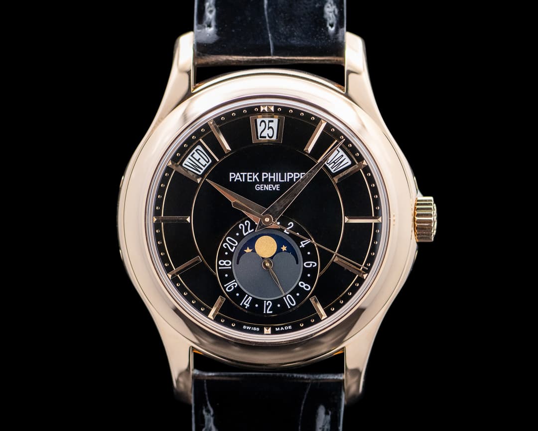 Image of Patek Philippe 5205R Annual Calendar 18K Rose Gold Black Dial