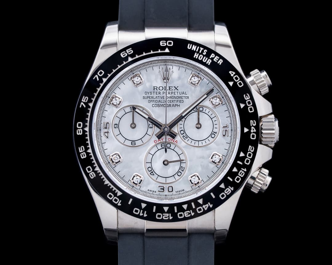 Rolex 116519LN Daytona 18K White Gold Mother of Pearl Diamond Dial