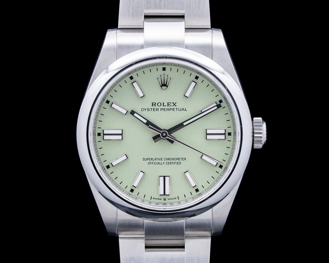 Image of Rolex 134300 Oyster Perpetual SS Pistachio Green Dial 2026