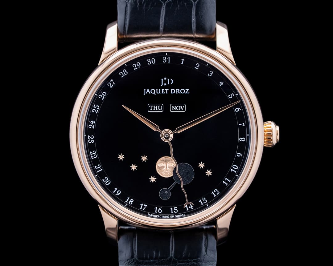 Jaquet Droz Astrale Eclipse 18K Rose Gold Black Enamel Dial