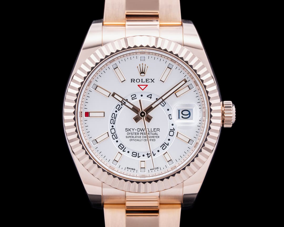 Rolex 326935 Sky-Dweller 18K Rose Gold Silver Dial