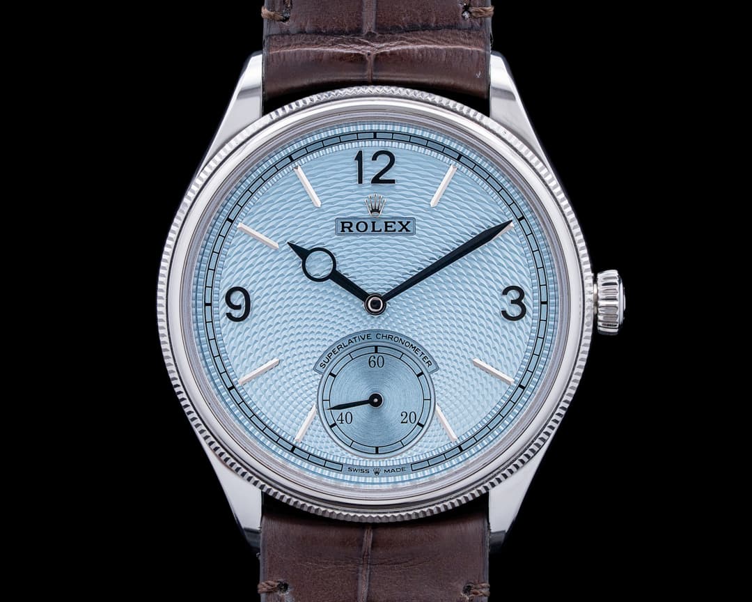 Image of Rolex 52506 1908 Platinum Ice Blue Guilloche Dial 2026