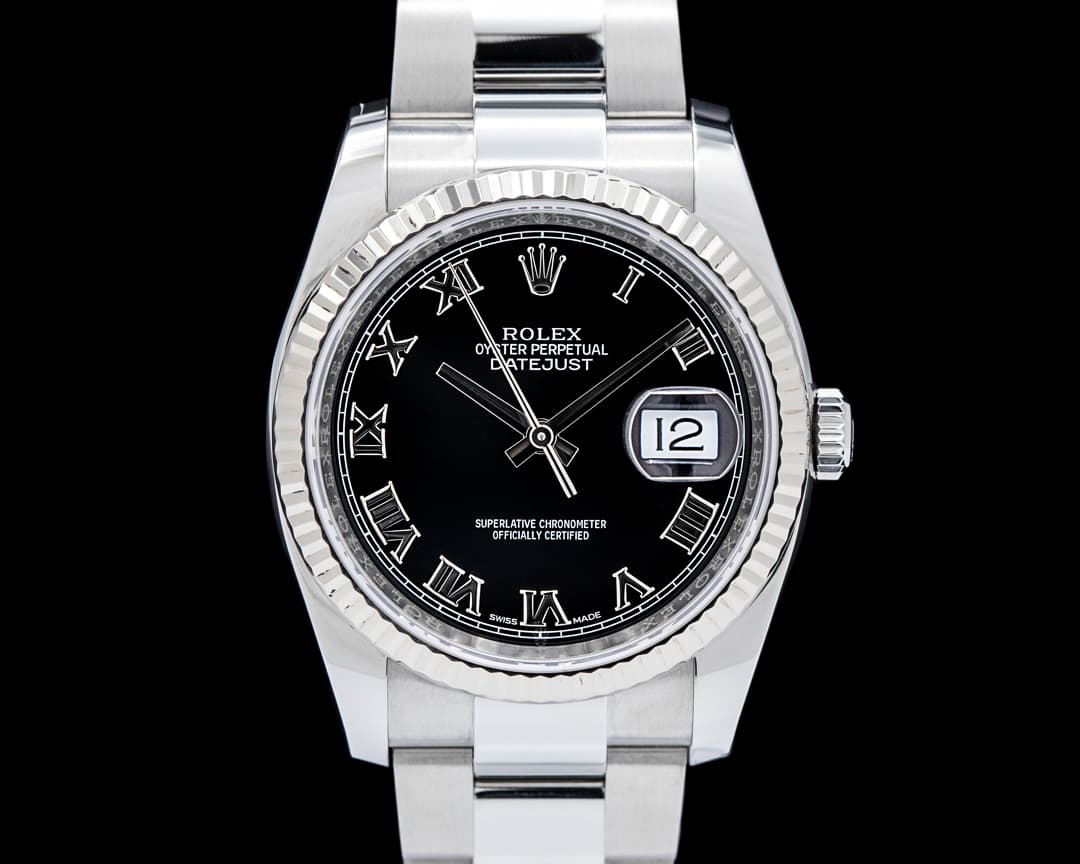 Rolex 116234 Datejust Black Roman Dial