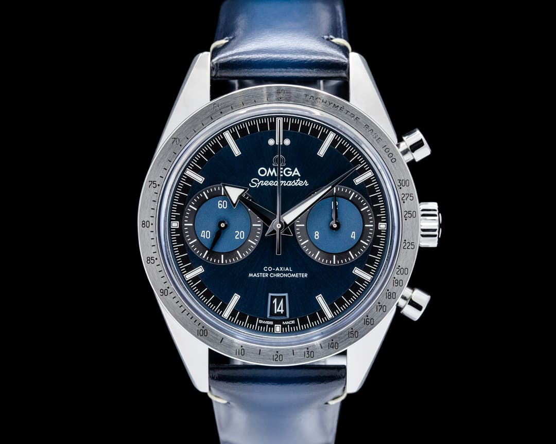 Omega Speedmaster '57 Co-Axial Master Chronometer Chronograph SS Blue Dial