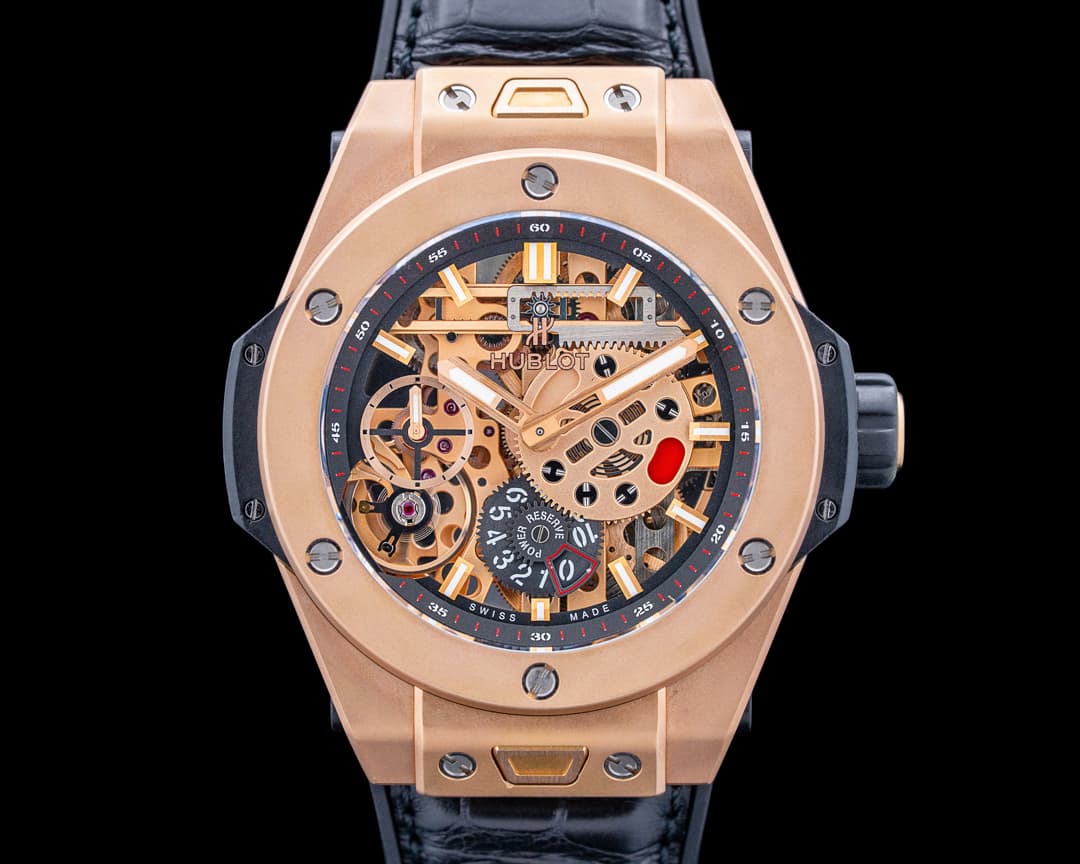 Hublot Big Bang Meca-10 18K King Gold Skeleton Dial
