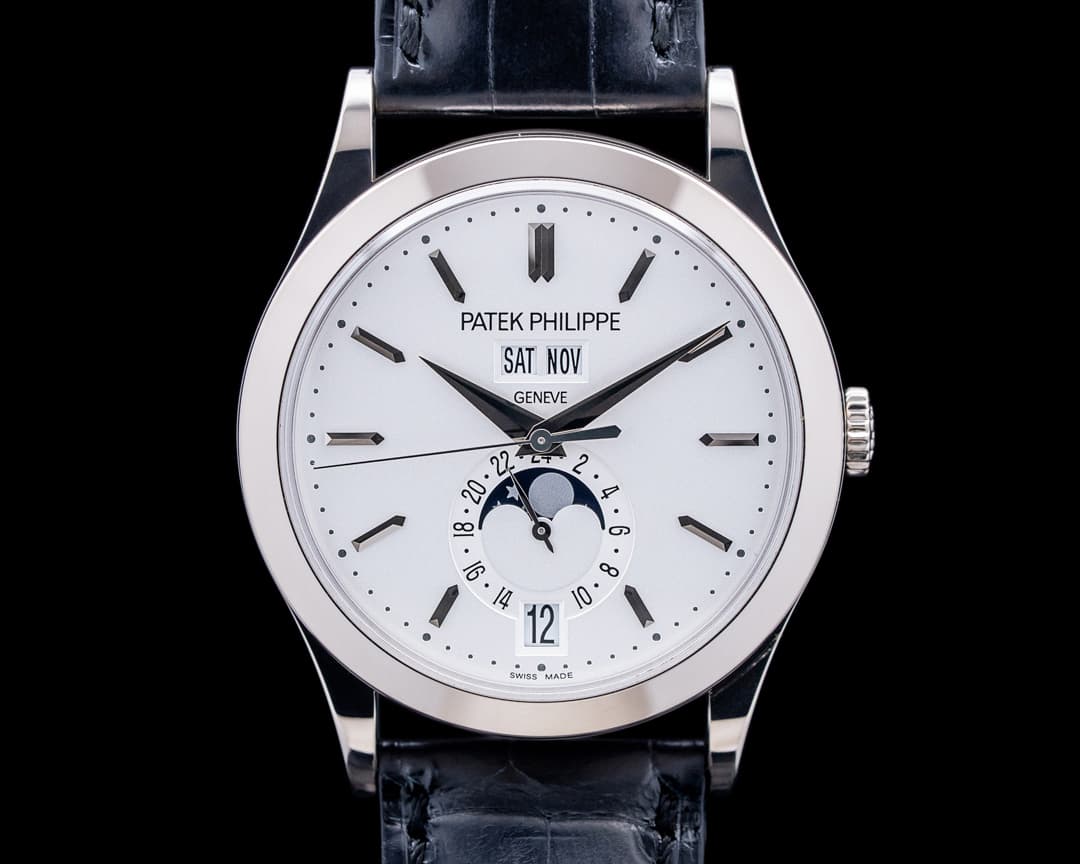 Patek Philippe 5396G Annual Calendar Moon Phase 18K White Gold Silver Dial