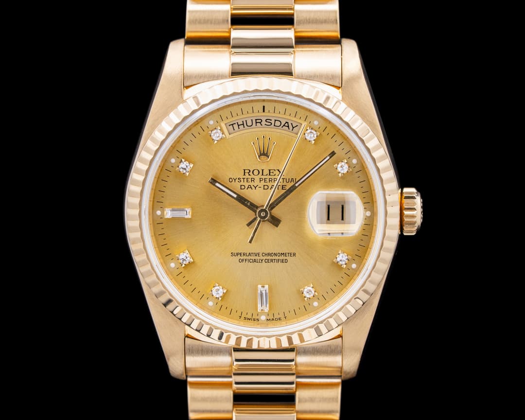 Rolex 18238 Day Date 18K Yellow Gold Champagne Dial