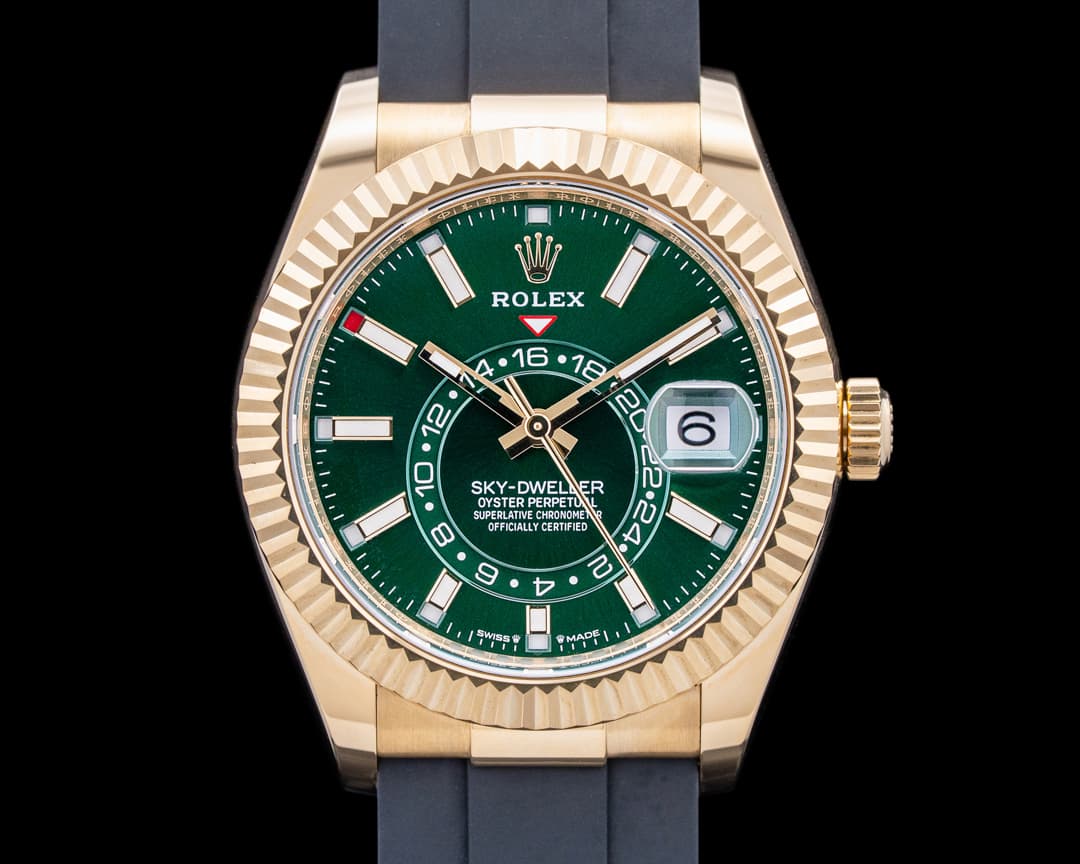 Image of Rolex 336238 Sky-Dweller 18K Yellow Gold Green Dial 2025