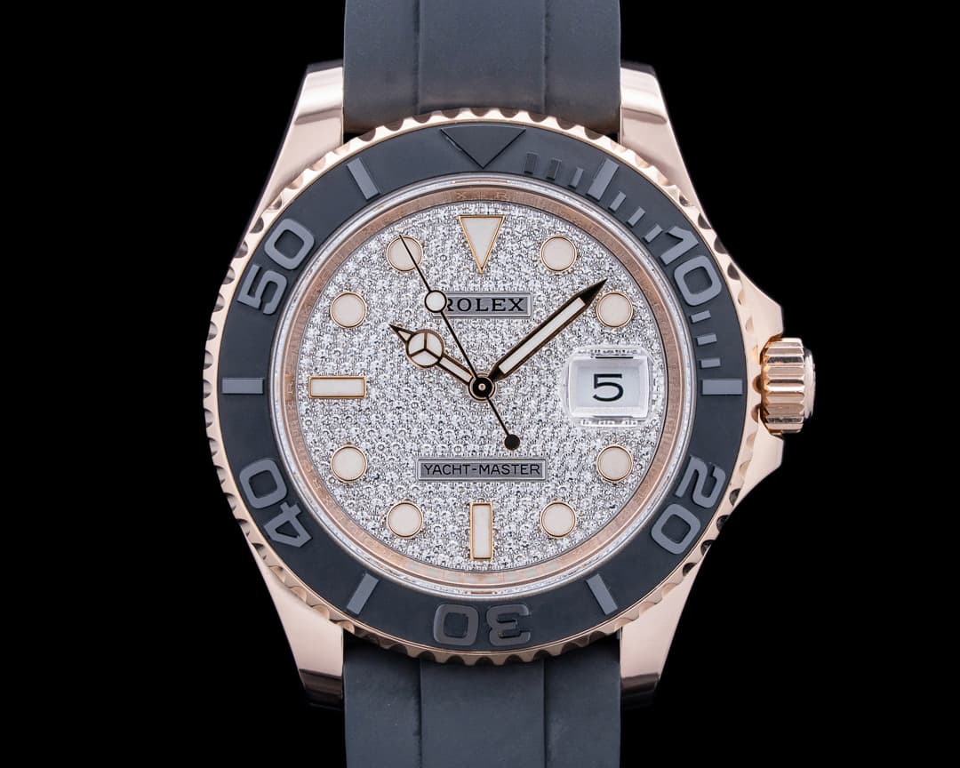 Rolex 116655 Yacht Master 18K Rose Gold Pave Dial