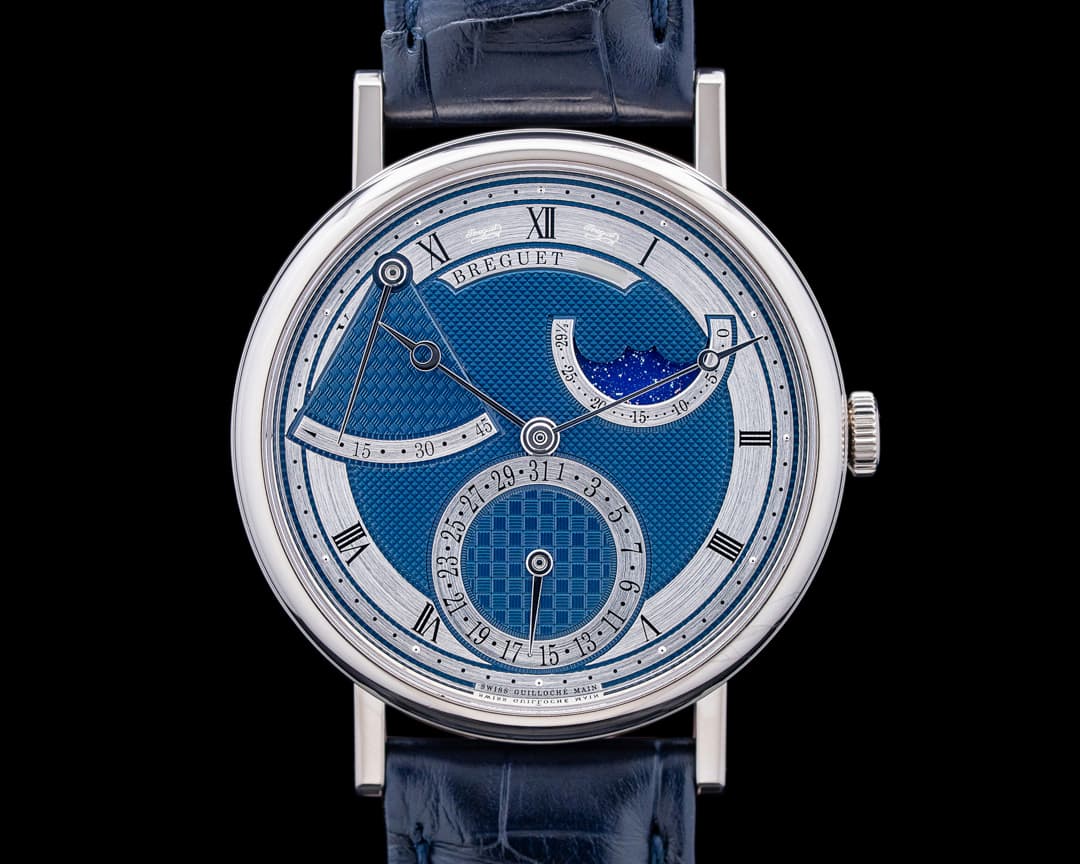 Breguet 7137BB Classique Phase de Lune 18K White Gold Blue Dial