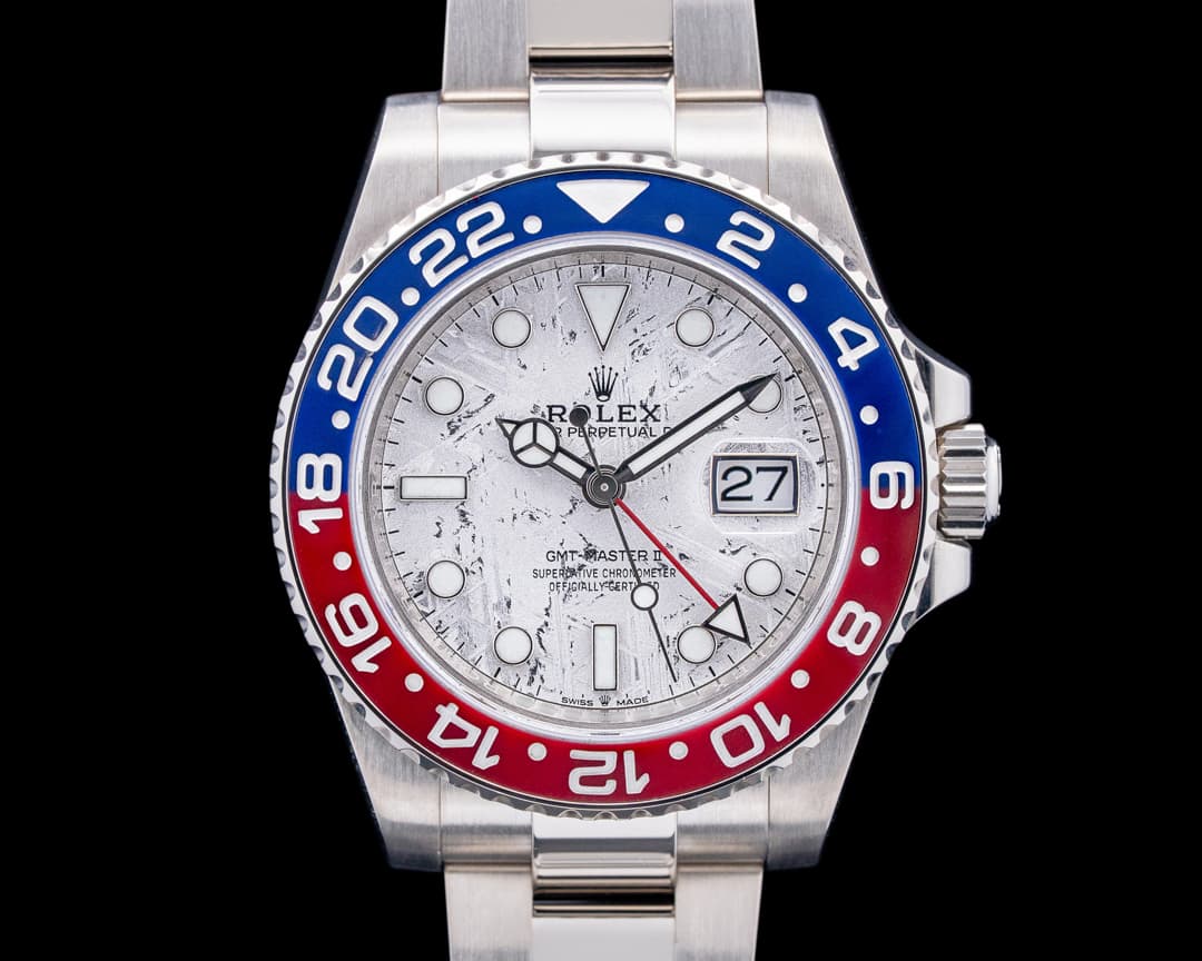 Rolex 126719BLRO GMT-Master II Pepsi 18K White Gold Meteorite Dial
